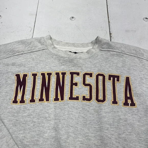 Minnesota Golden Gophers Sweatshirt Mens Large Gray NCAA Galt Sand Crewneck - Picture 4 of 8